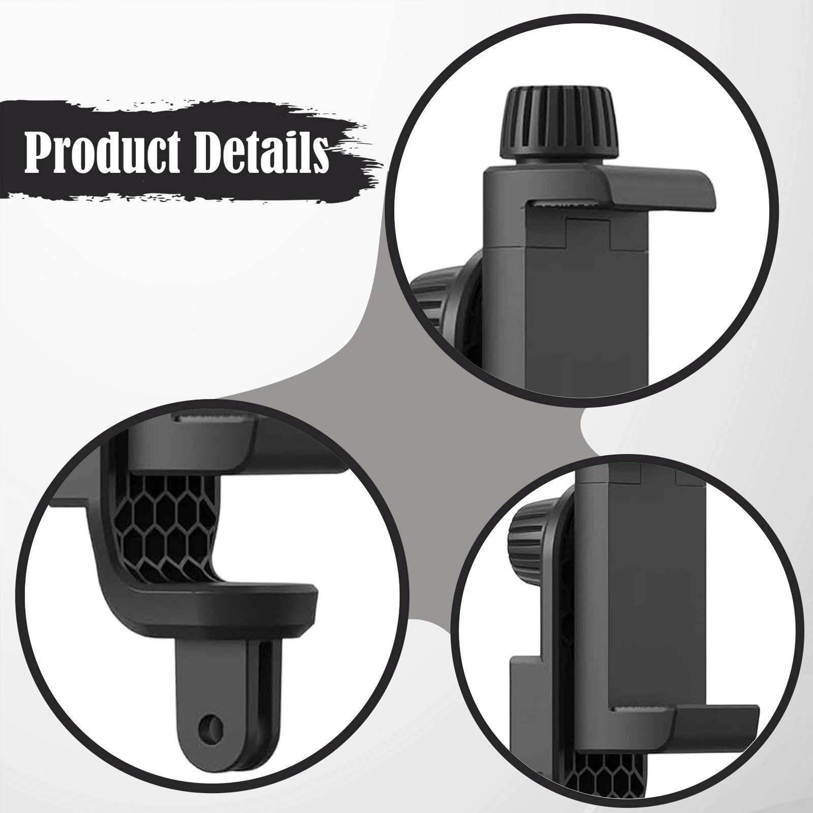 Soporte para Teléfono Multifuncional con Clamp para Cámara Adaptador Universal para Trípode Base Montaje y Zapata Fría Fabricado en Nylon Resistente