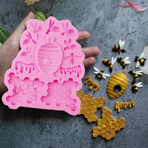 Miniatura 5 de Molde de silicona en forma de abeja de panal para fondant, para decoración de tartas de chocolate, utensilios de cocina, molde de arcilla,
