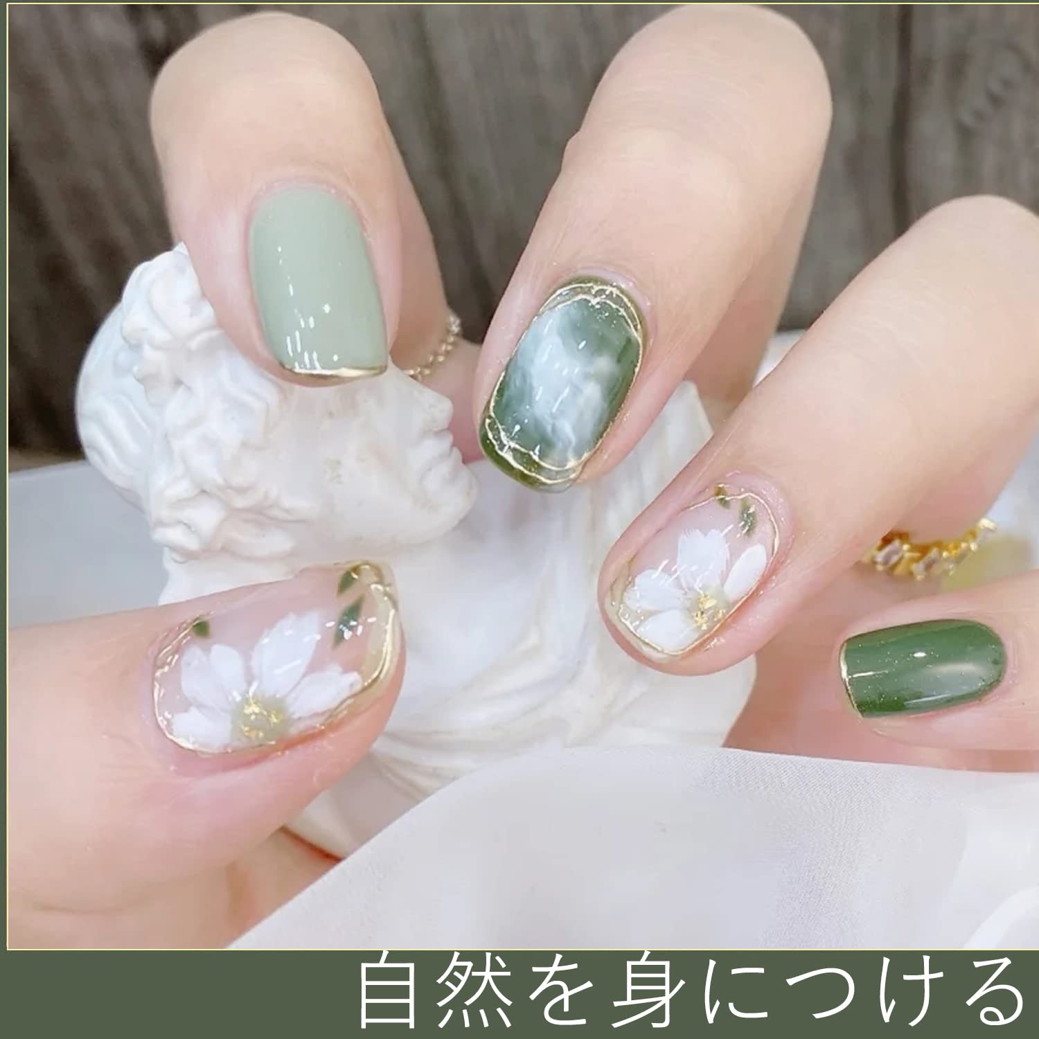 Amazon | Coollooda フラワーズネイルチップ ネイルチップ ネイル  