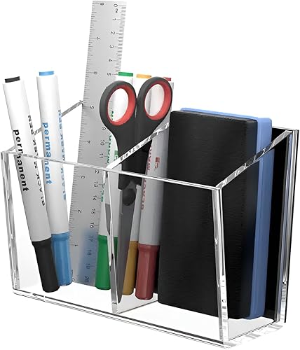 Pansyling Soporte magnético de acrílico transparente para marcador de borrador en seco, soporte magnético transparente para rotulador, soporte
