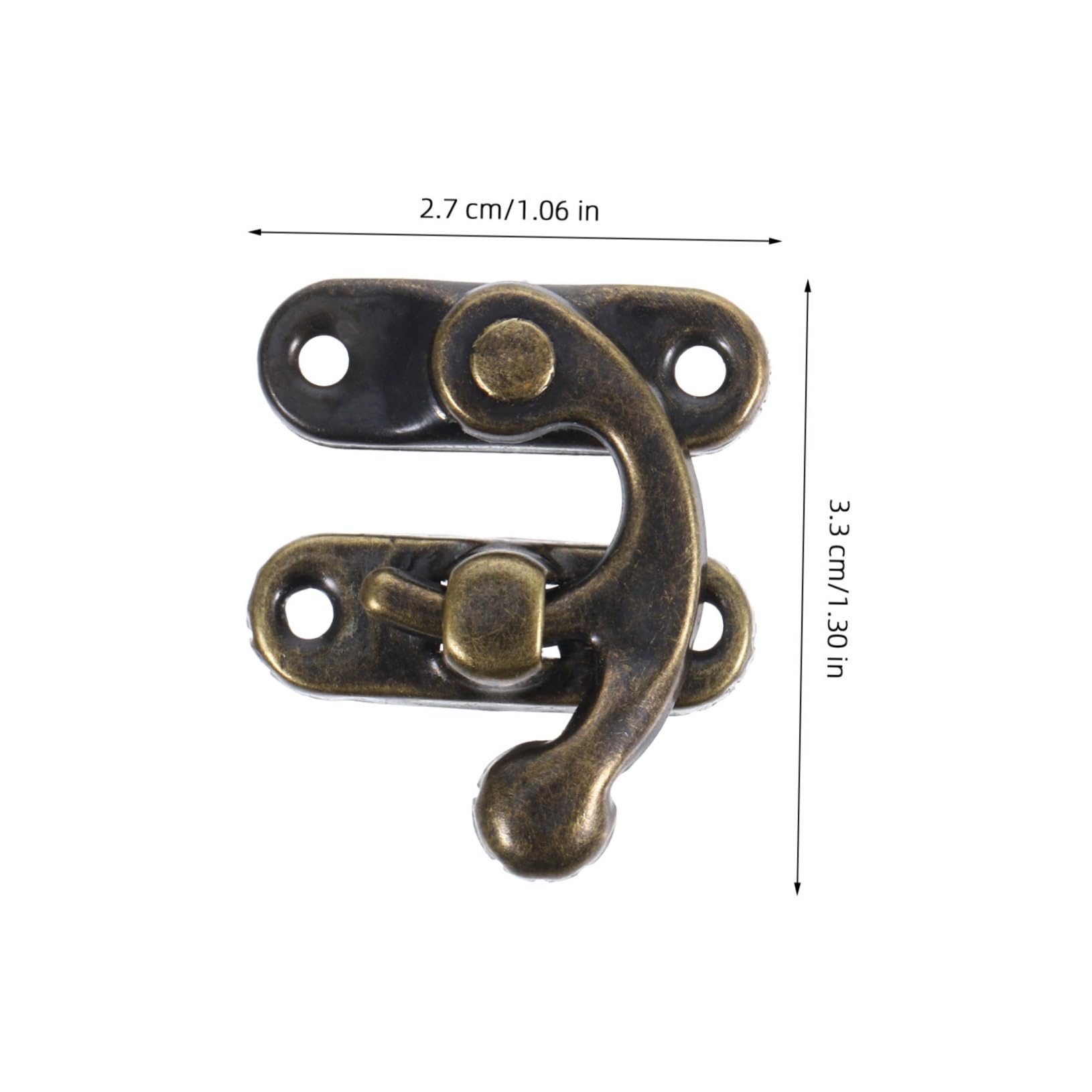 CIYODO 20pcs Horn Lock Latch Hook Right Toggle Hasp Horn Lock Clasp Antique Lock Clasp Antique Hook Hasp Swing Arm Hasp Toolbox Latch Vintage Style Toggle Latch Vintage Toggle Hasp Iron