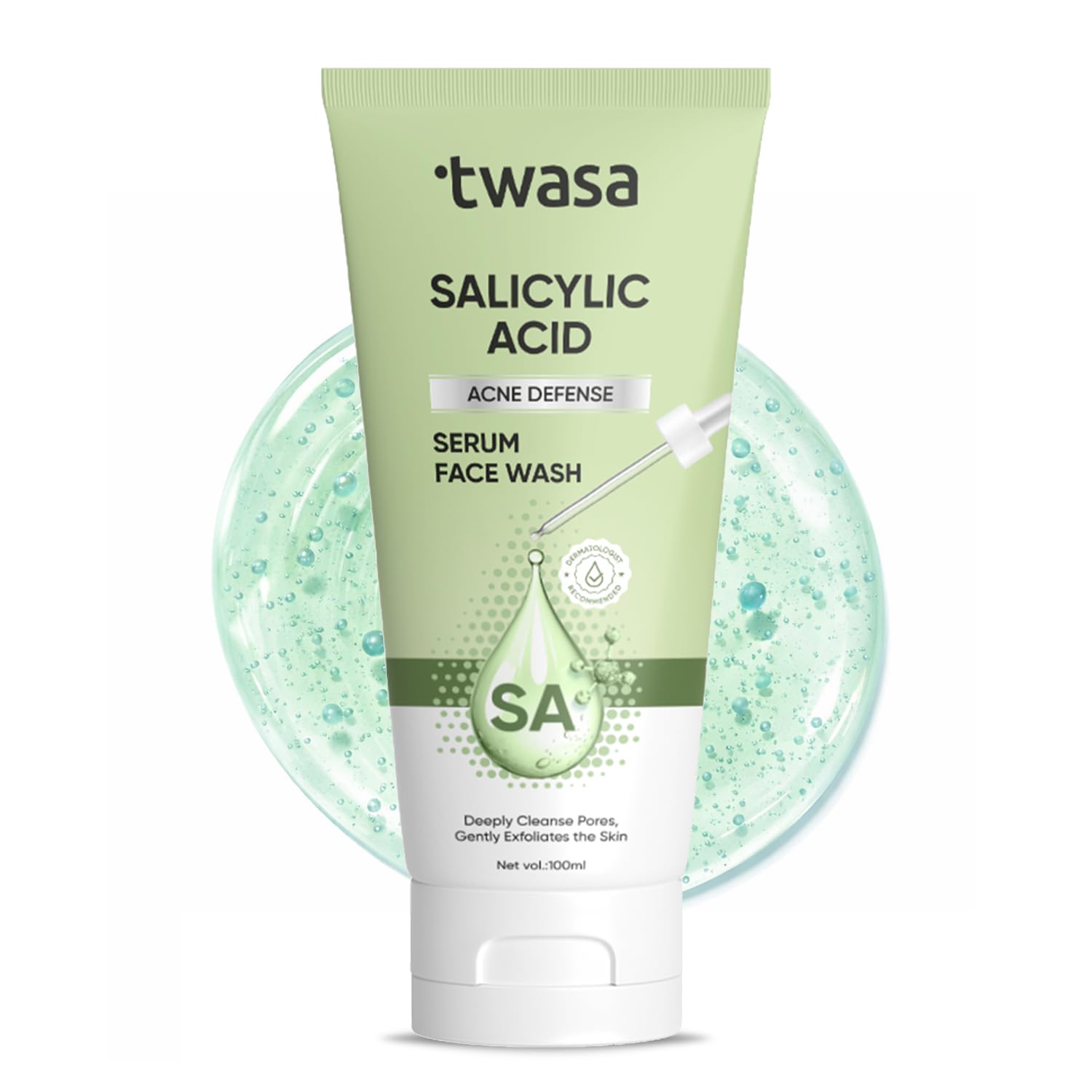 - Twasa Salicylic Acid Acne Defense Face Wash For Prevents Acne, Pimples, Minimises Pores & Oil Control with Niacinamide | Face Wash for Oily & Acne-Prone Skin | For Women & Men | 100ml