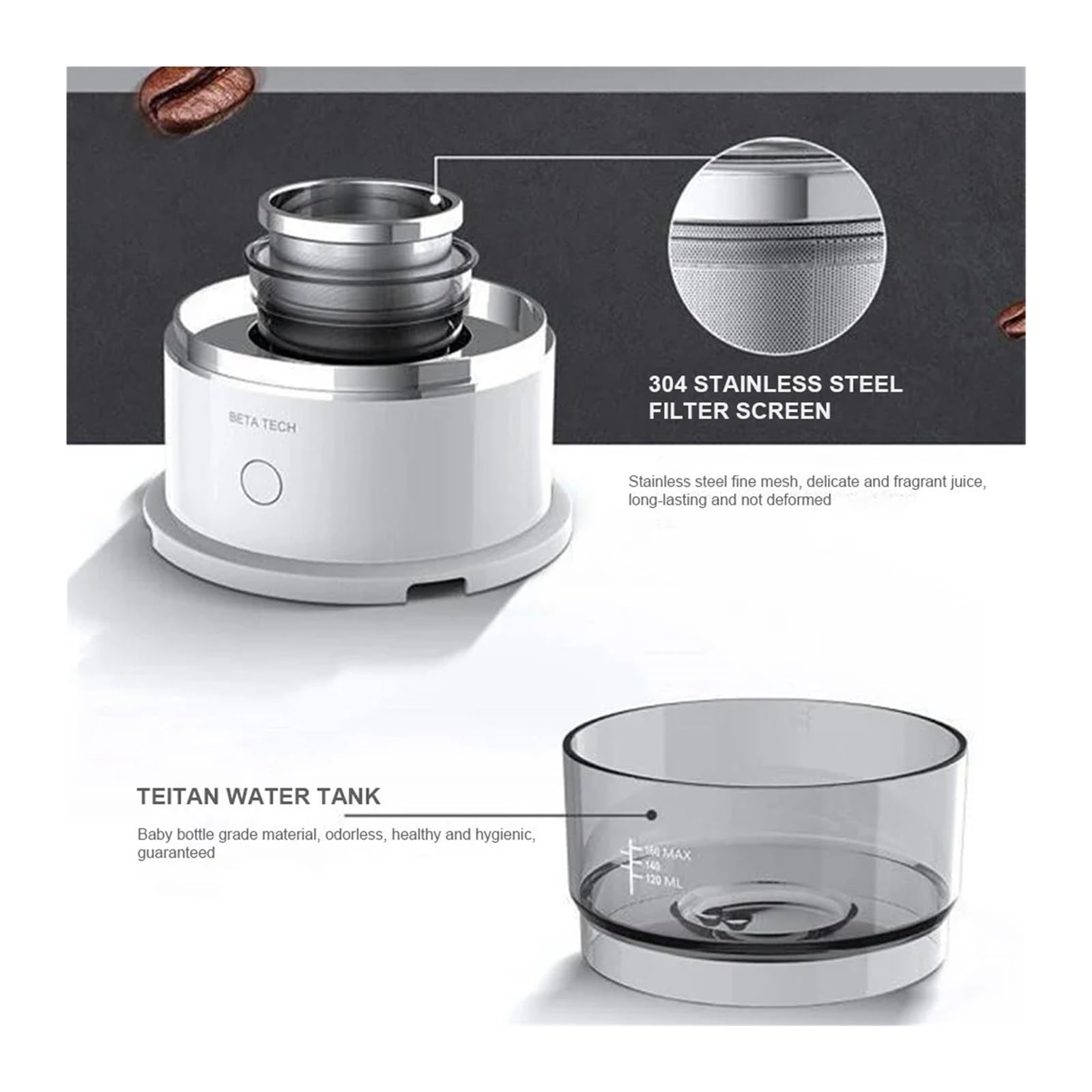 Macchina da Caffè Espresso Portatile, Macchina for caffè automatica a goccia, macchina for caffè espresso portatile a pressione manuale, perfetta for viaggi, campeggio, casa e ufficio. per viaggi, cam