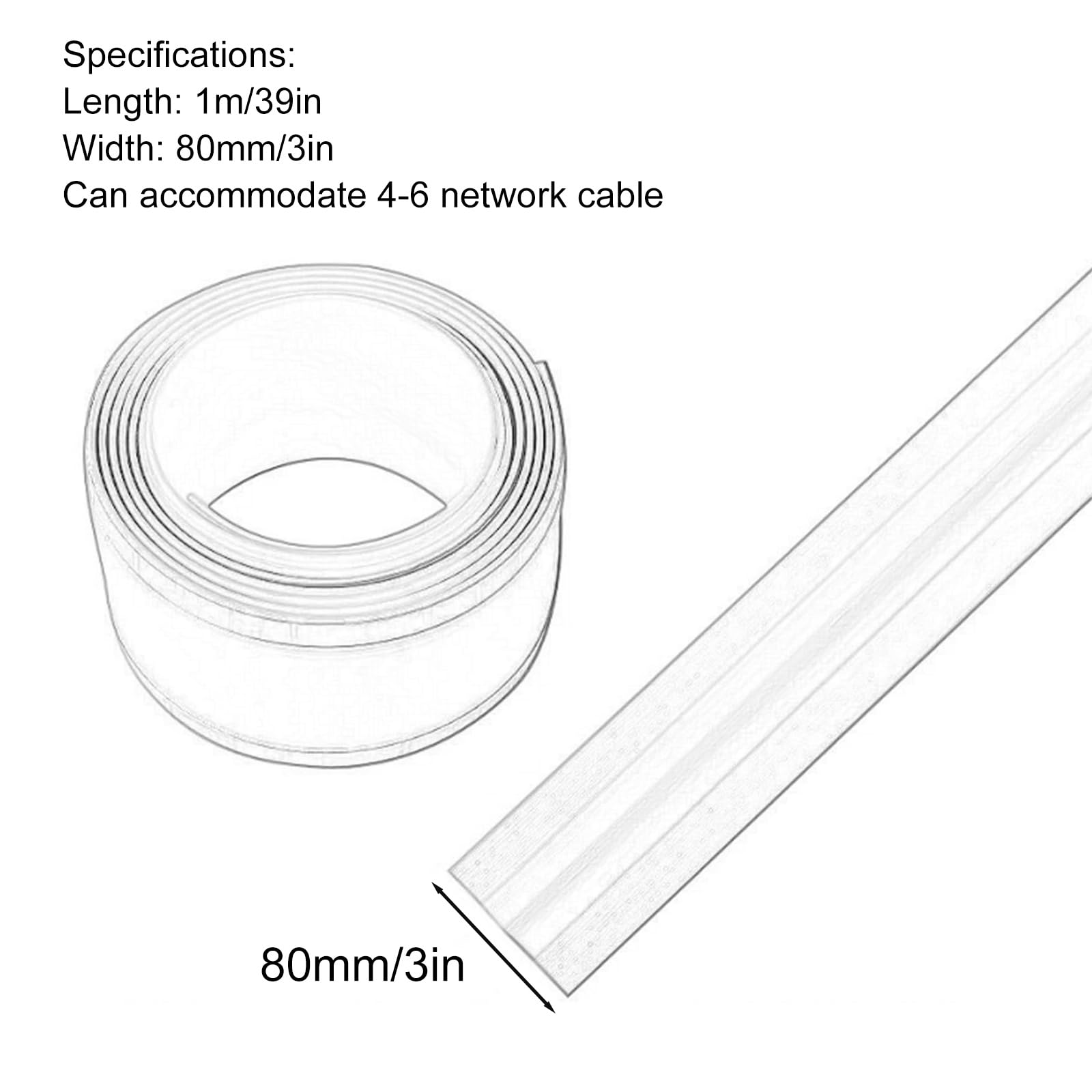 Gaine de câble de sol flexible en PVC avec dos autocollant pour la gestion des cordons dans le salon et le bureau