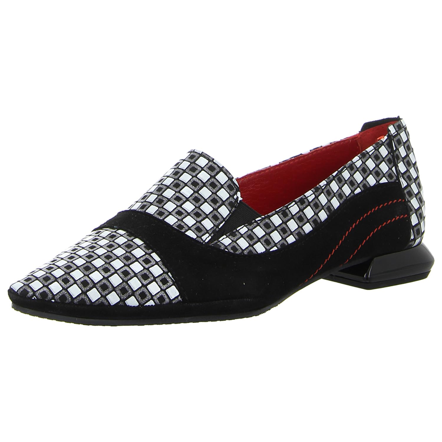 Simen 8339A czarny/czerwony pantofel, czarny