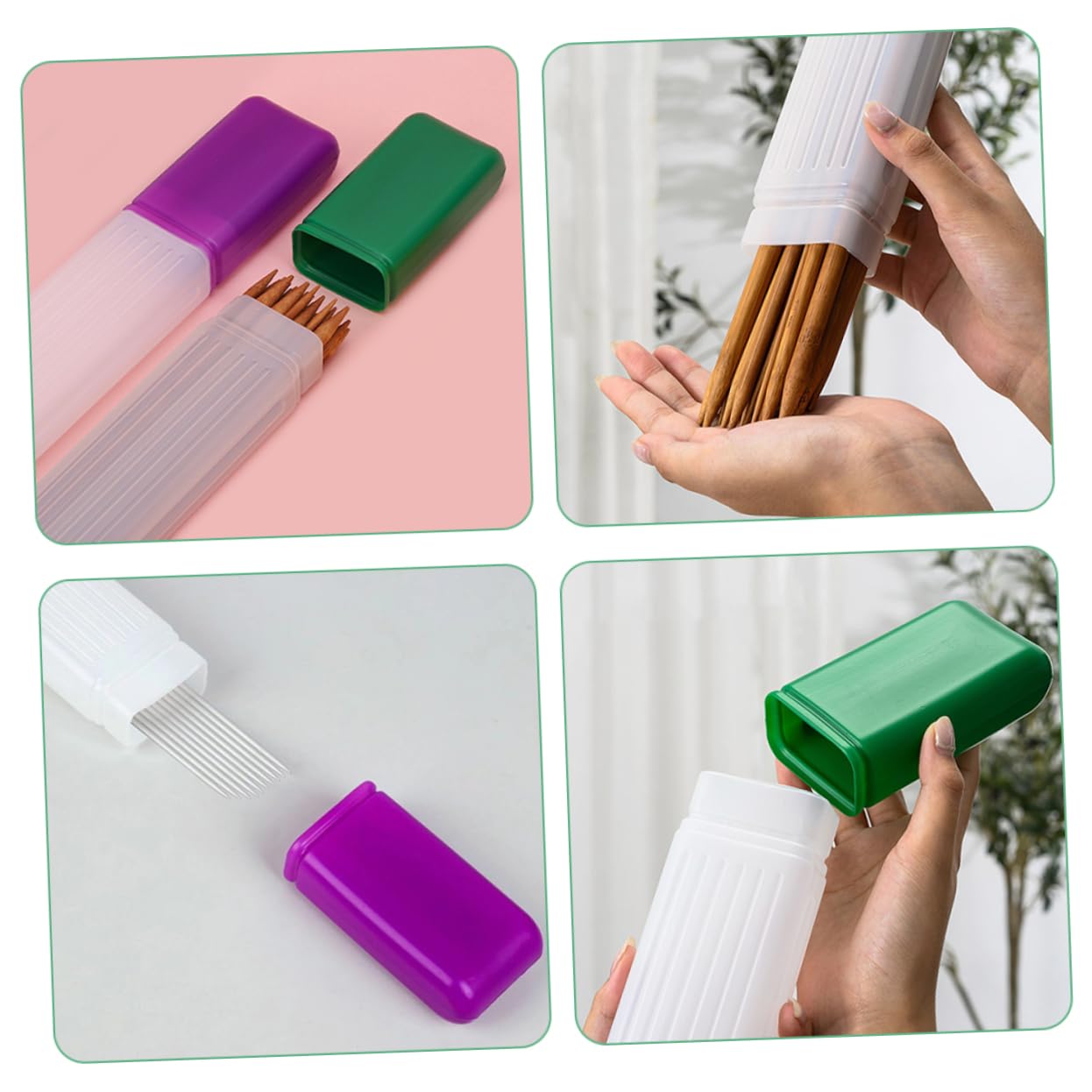 HAPINARY 6piezas Estuche De Almacenamiento Para Agujas De Tejer Organizador Para Agujas De Coser y Herramientas De Bordado y Morado Para Manualidades y Diy