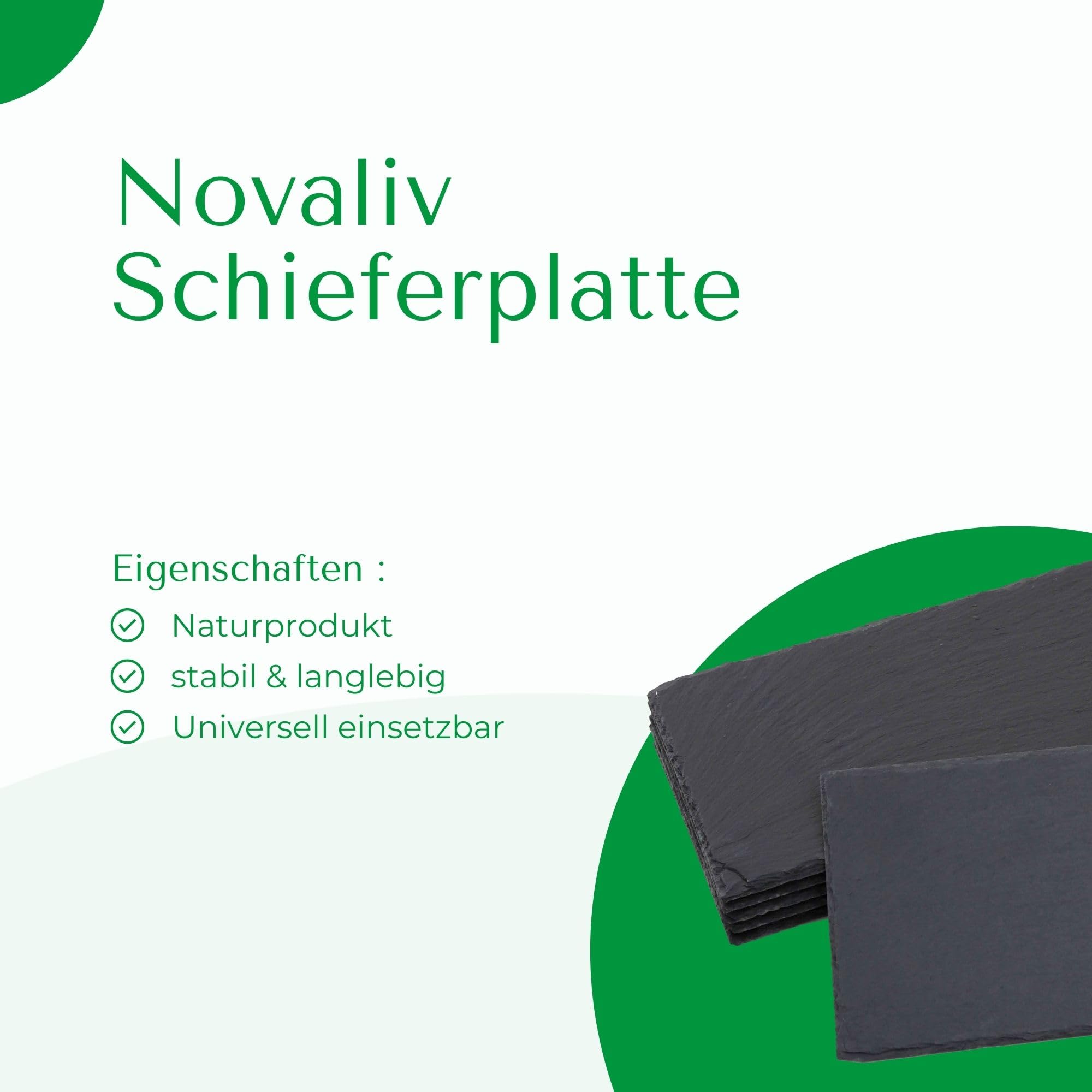 Leistenen platen, set van 6, 20 x 20 cm, zwart antraciet, leisteen