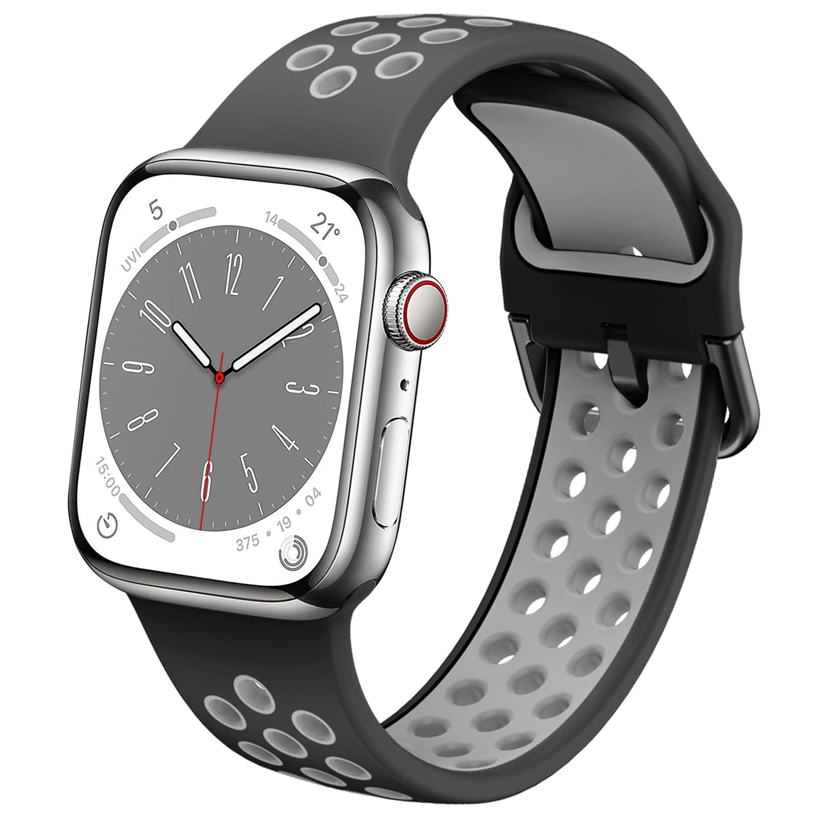 Dumgeo Sport Straps 44mm 45mm 49mm 42mm 38mm 40mm 41mm, Soft Breathable Silicone Wristband Compatible with Apple Watch Ultra Series 8//7/6/SE /5/4/3/2/1