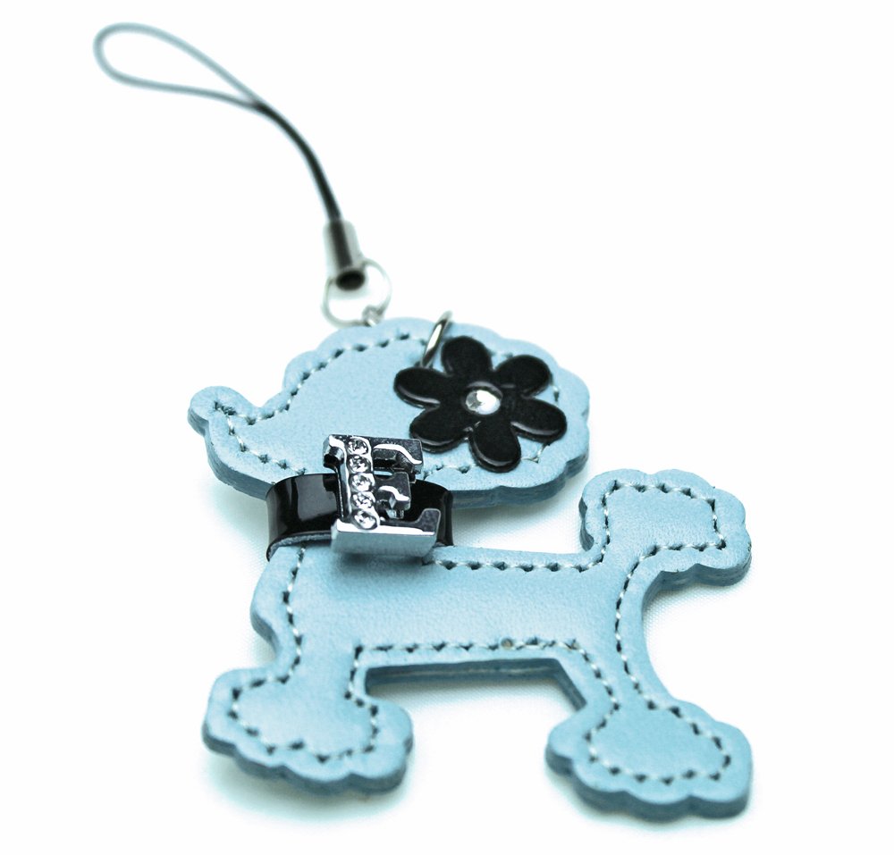 Amazon.co.jp: HERBE プードル レザー チャーム イニシャル入り 日本製  