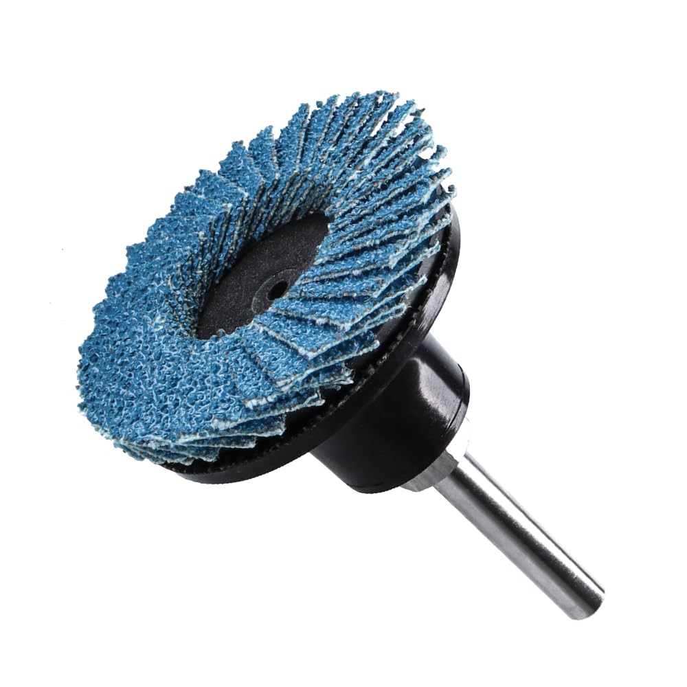 Treki 15 Stück Mini Fächerscheiben für Bohrmaschine 40/60/80er Körnung, 50 MM Schleifscheiben Pad Kit mit 6,35 MM Adapter, Schleifaufsatz für Akkuschrauber, Klein Schleifpapier Schleifpads