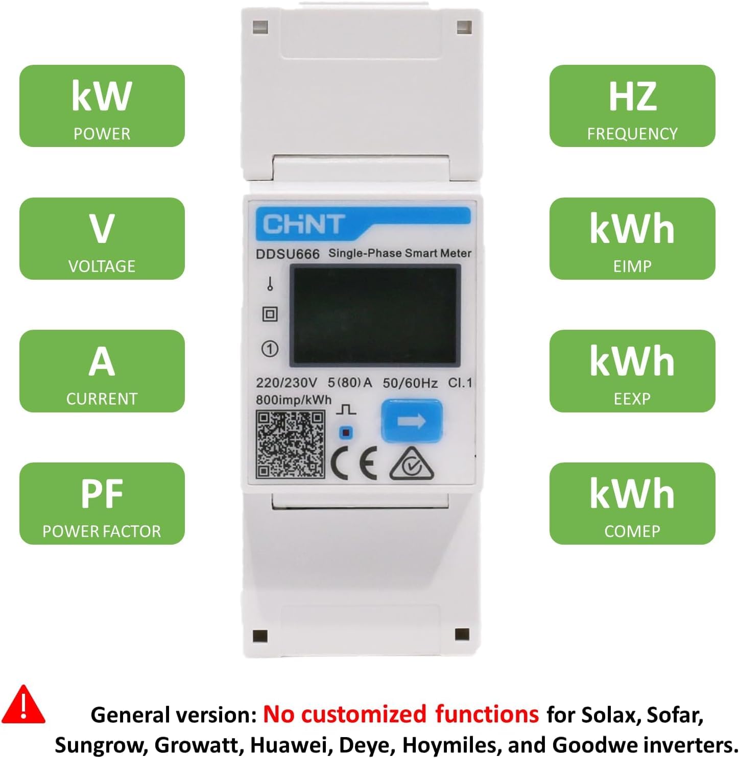 Compteur Intelligent CHINT DDSU666 - Compatible Inverter Deye - Monophasé