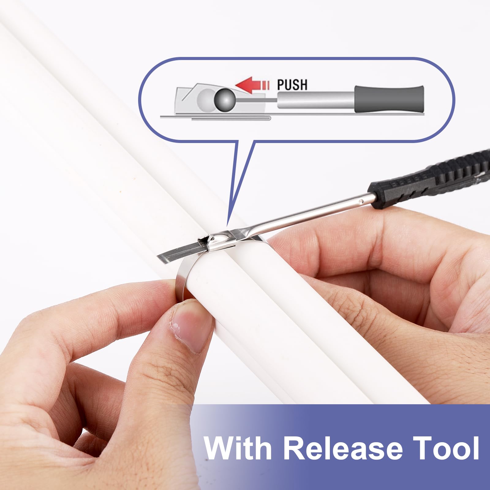 OFFO Stainless Steel Cable Tie Gun,Metal tie wrap Gun and Cable Tie Tool for Metal Cable Ties Stainless Steel Cable Ties Tensioning and Cutting - Image 4