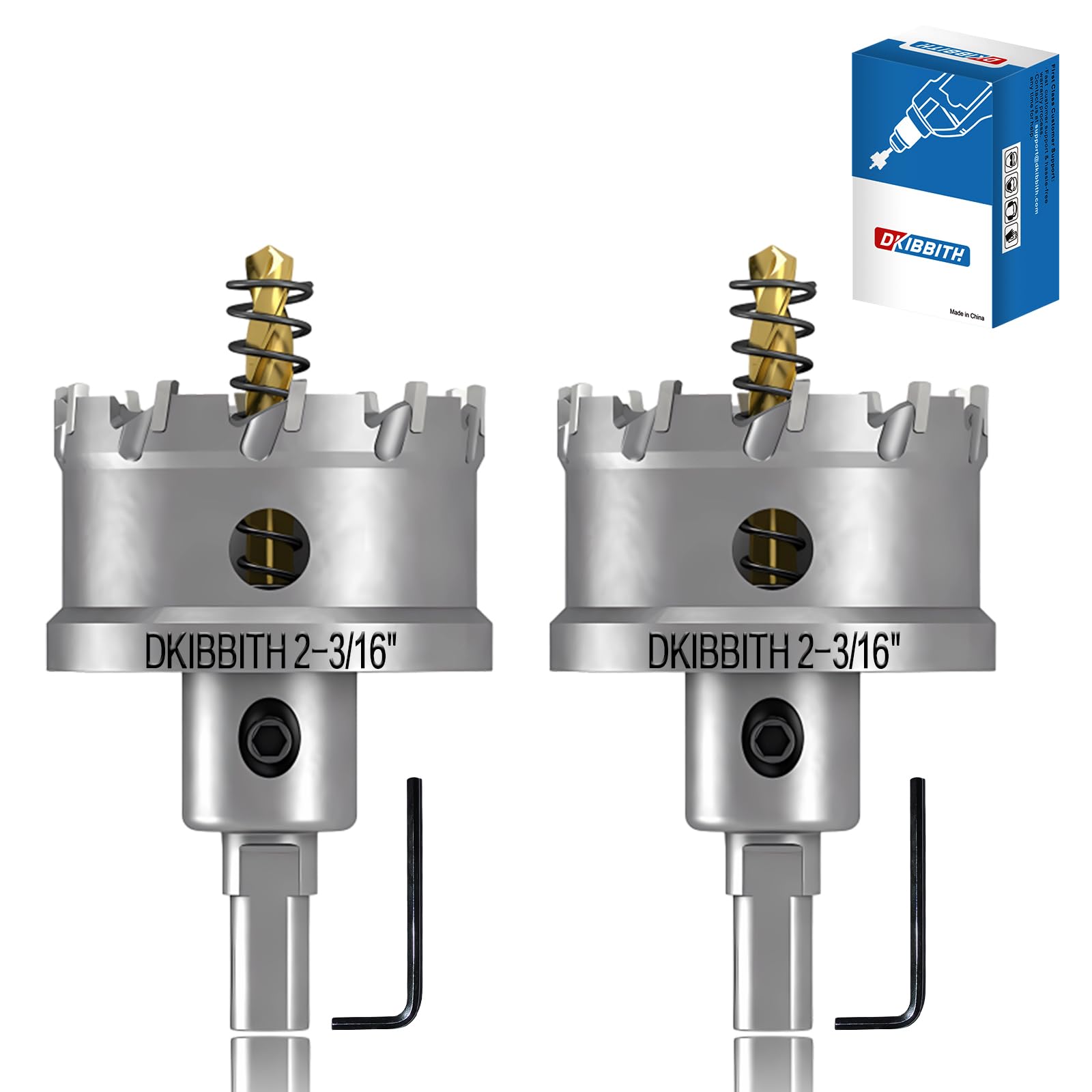 TCT Hole Saw Set, 2-Pack of 2-3/16" (55mm) Heavy Duty Tungsten Carbide Tipped Hole Cutters for Stainless Steel Mild Steel Copper Iron Brass Plastic