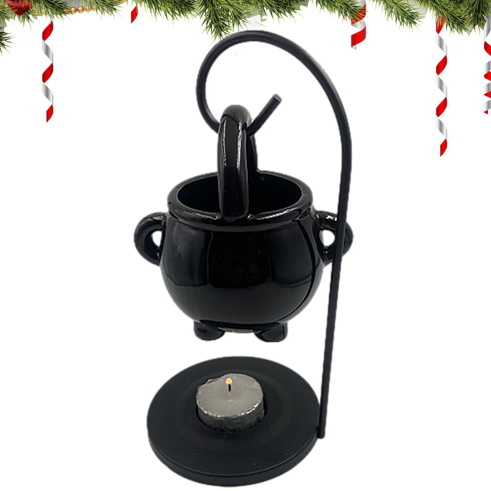 Bavokon 2 Wax Oil Burner,Hanging Cauldron Oil Burner, Fragrance Wax Melts Burner,Warmer Tea Light Holder,Tea Light Holder,Home Aromatherapy Witchcrafts Ornament for Home Bedroom,Spooky,Living Room