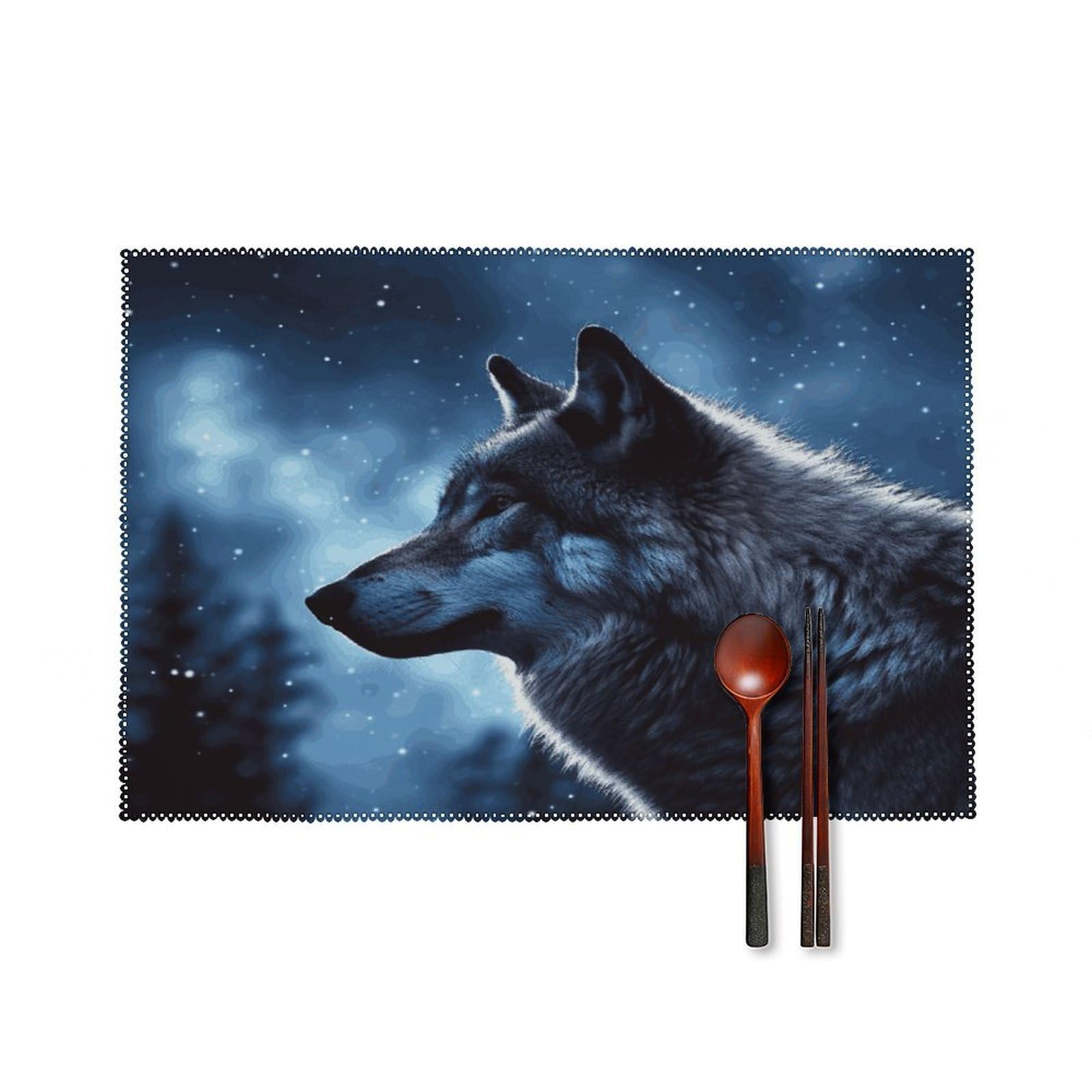 Fodpand Style Lonely Wolf Placemats Set Of 4 Place Mats Table Mats