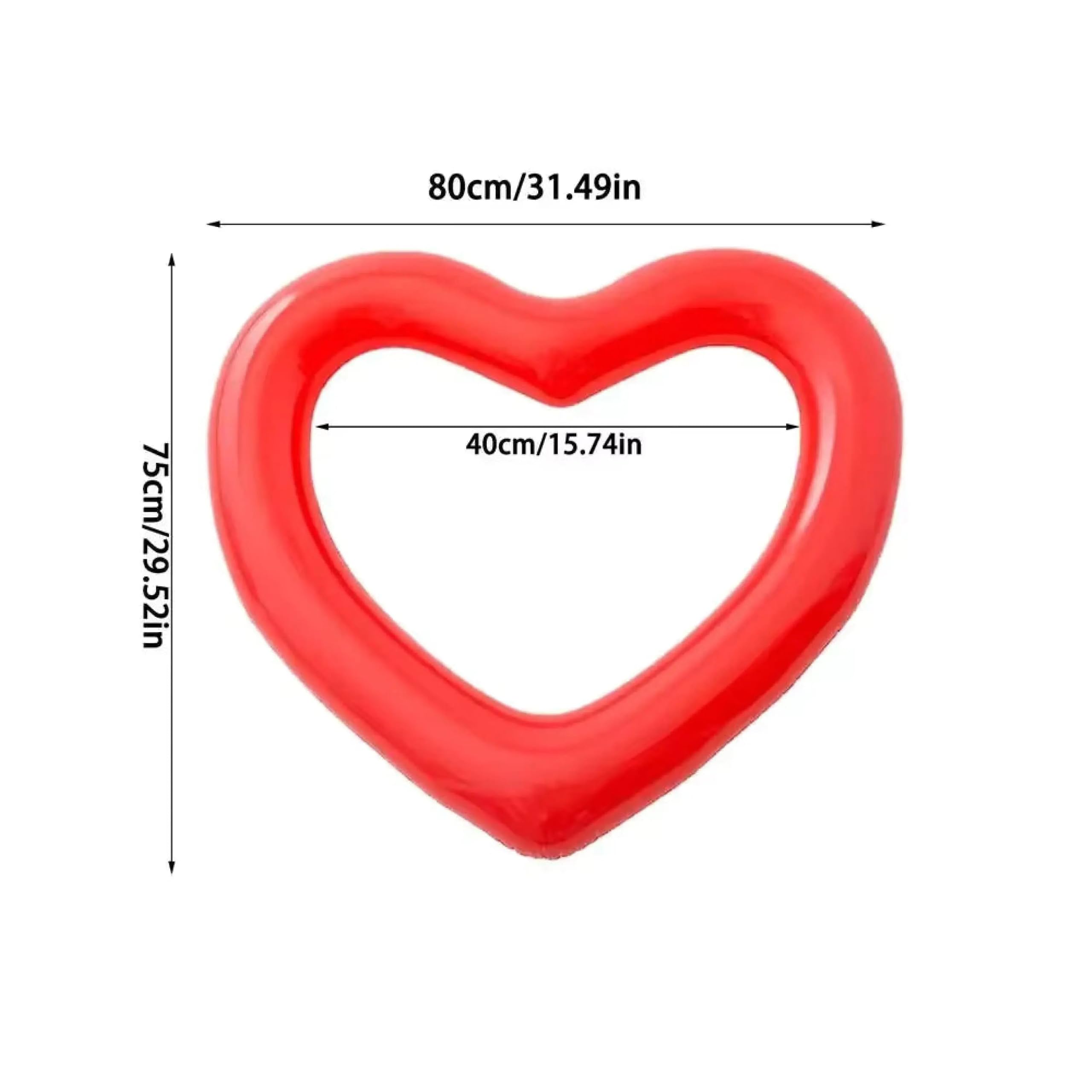 Aufblasbarer Herz Schwimmreifen Pink Glitzer Rot 80 cm oder 120 cm Badeinsel für Pool und Strand