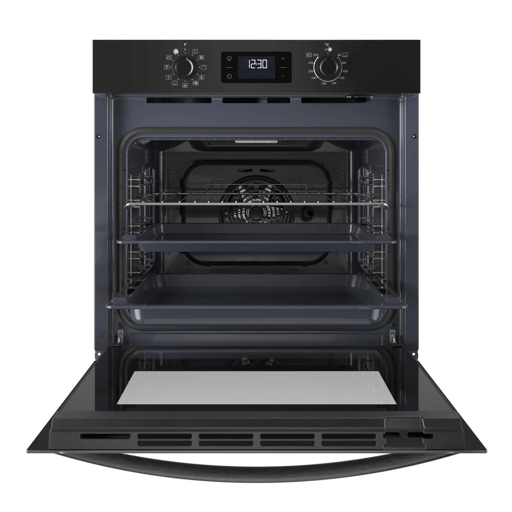 Privileg PBA285HR0K Einbaubackofen 71 Liter Hydrolyse-Reinigungsfunktion Heißluftbackofen 11 Funktionen Black Glass