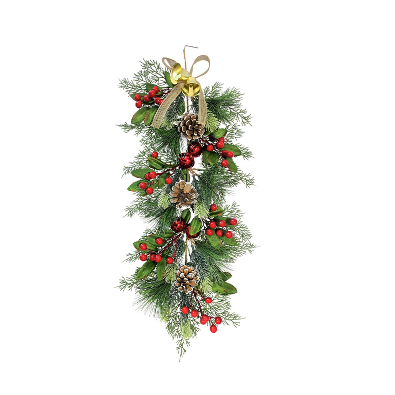 Couronne De Noël Artificielle Réaliste De 30 Cm Avec Cloches Et Baies Pour Decoration De Porte Fenetre Ou Mur 97162370