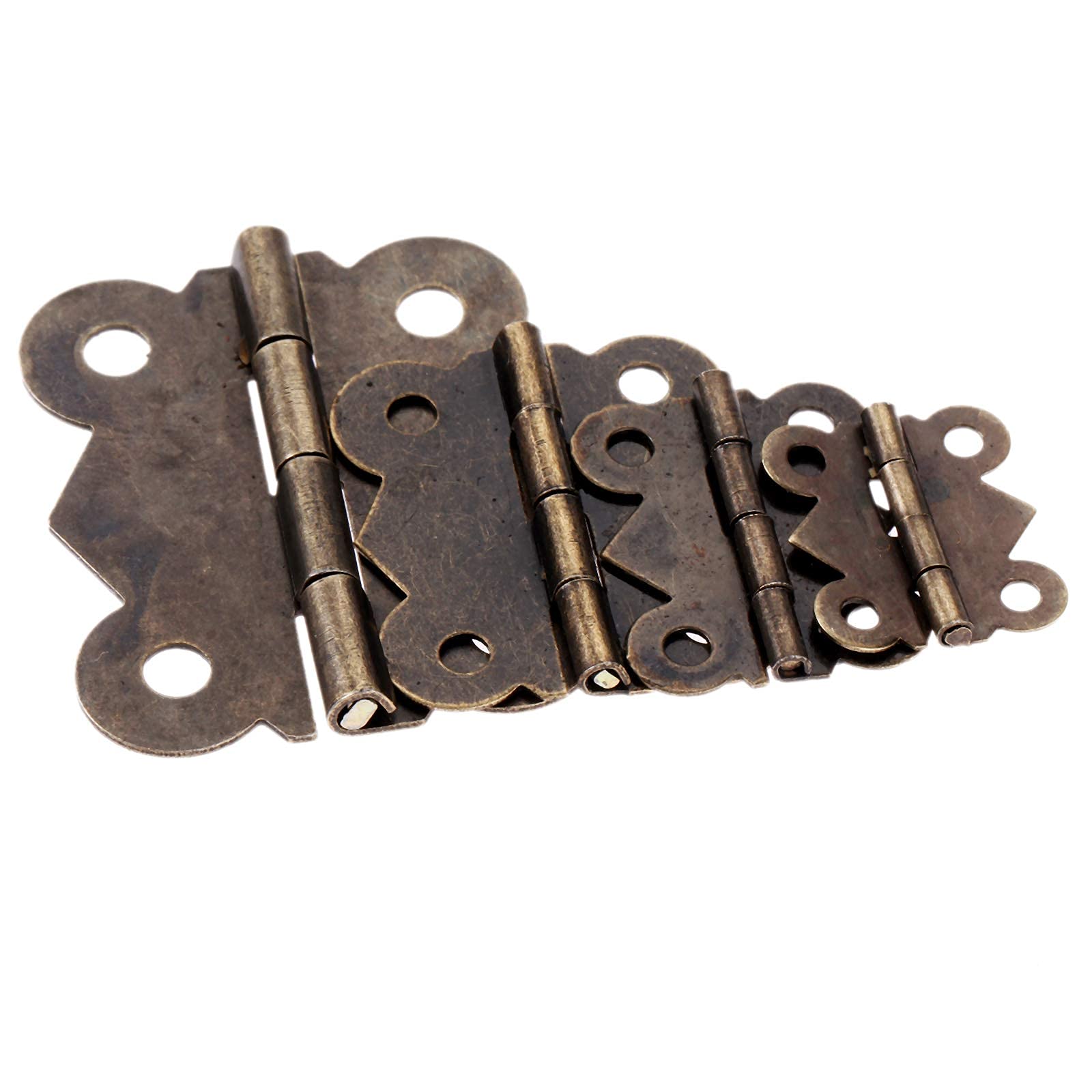 Nvsfzgiyg 20X17mm 10Pcs Hinge, 10Pcs M-Ini Butterfly Door Antique Bronze Cabinet Drawer Jewellery Box Decorate For Furniture(20X17mm 10Pcs)