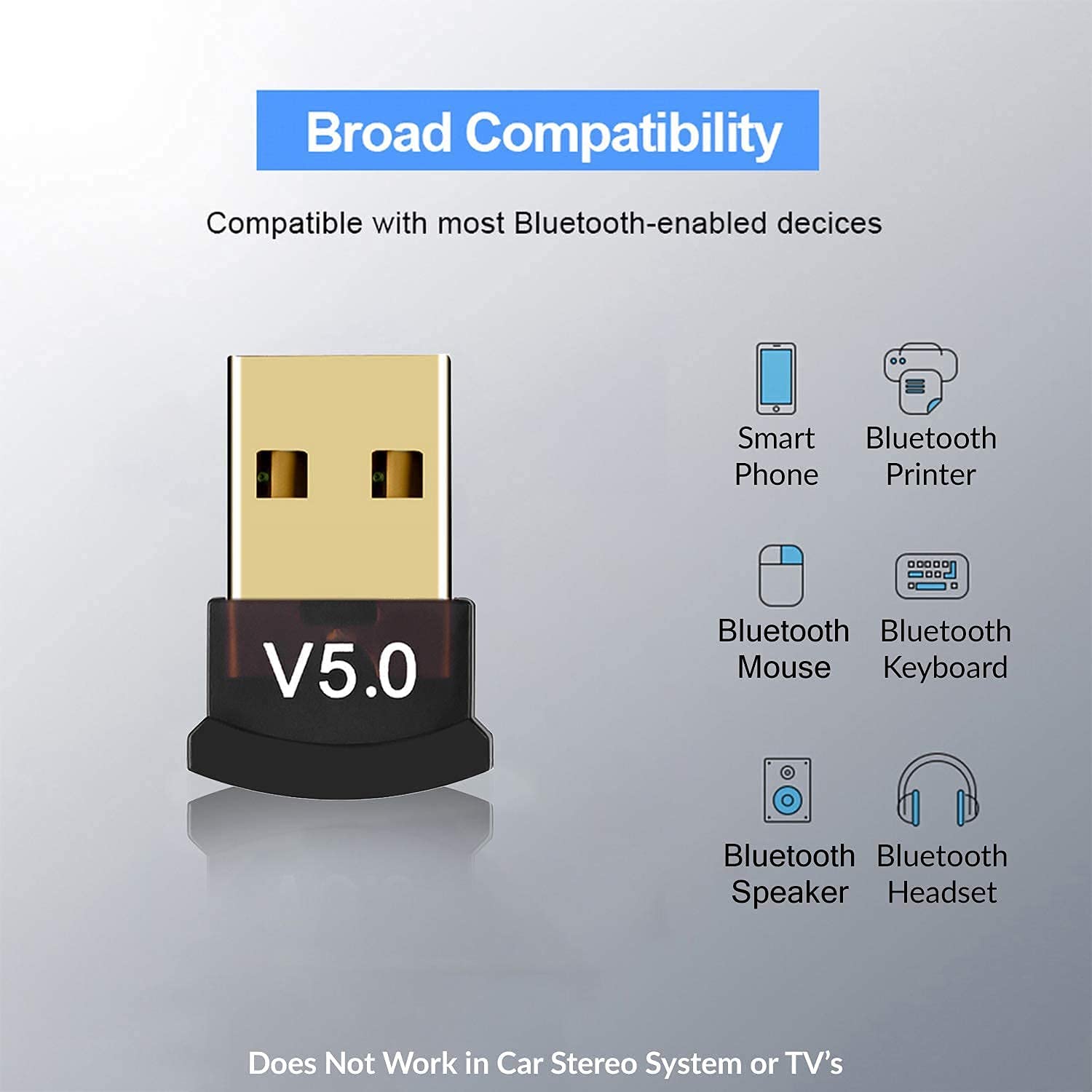 Careflection || Wireless Bluetooth Mini Dongle Adapter V5.0 Bt Audio Receiver Supports Pc Computer Windows MAC iOS Desktop Laptop Mouse Keyboard Printers Headsets Speakers (Black) Careflection || Wireless Bluetooth Mini Dongle Adapter V5.0 Bt Audio Receiver Supports Pc Computer Windows MAC iOS Desktop Laptop Mouse Keyboard Printers Headsets Speakers (Black)