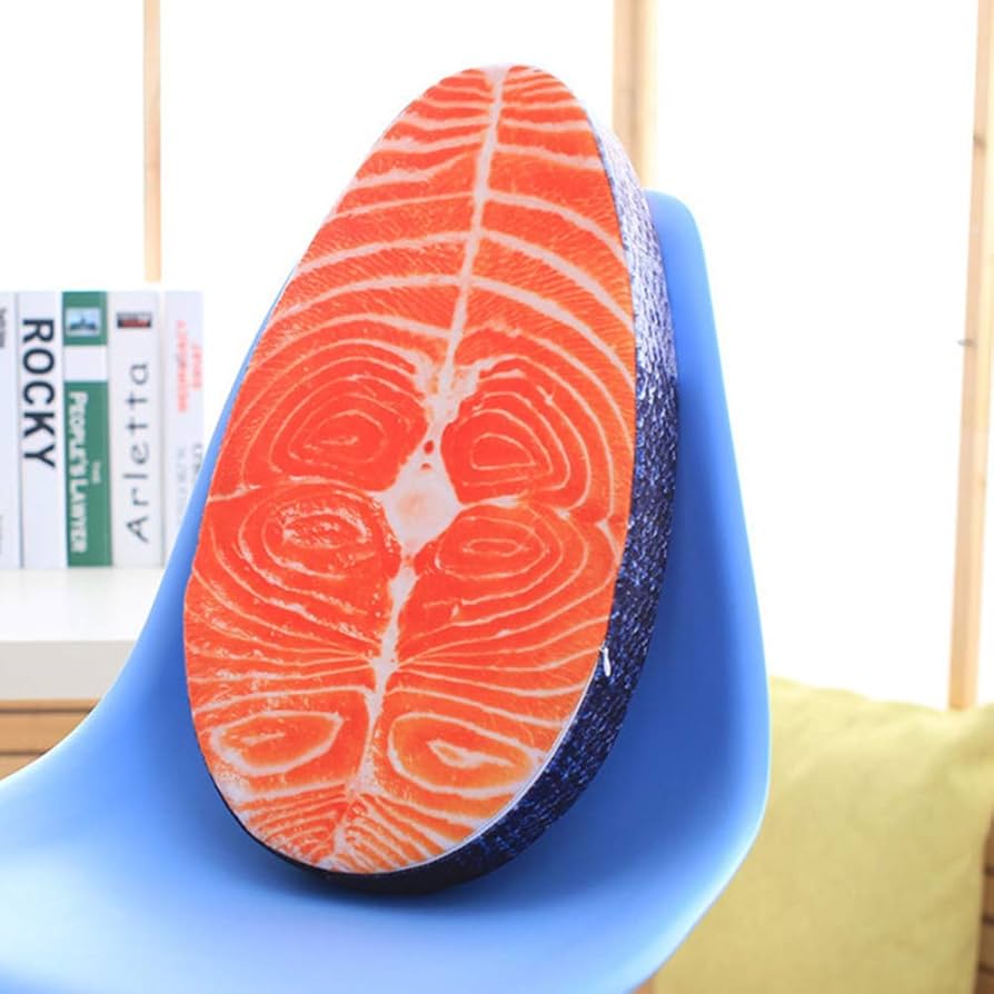 鮭 切り身 本物 そっくりなクッション リアル 3D 座布団 ぬいぐるみ しゃけ サーモン おしゃれ ggw725x Amazon.co.jp: 鮭 切り身 本物 そっくりなクッション リアル 3D