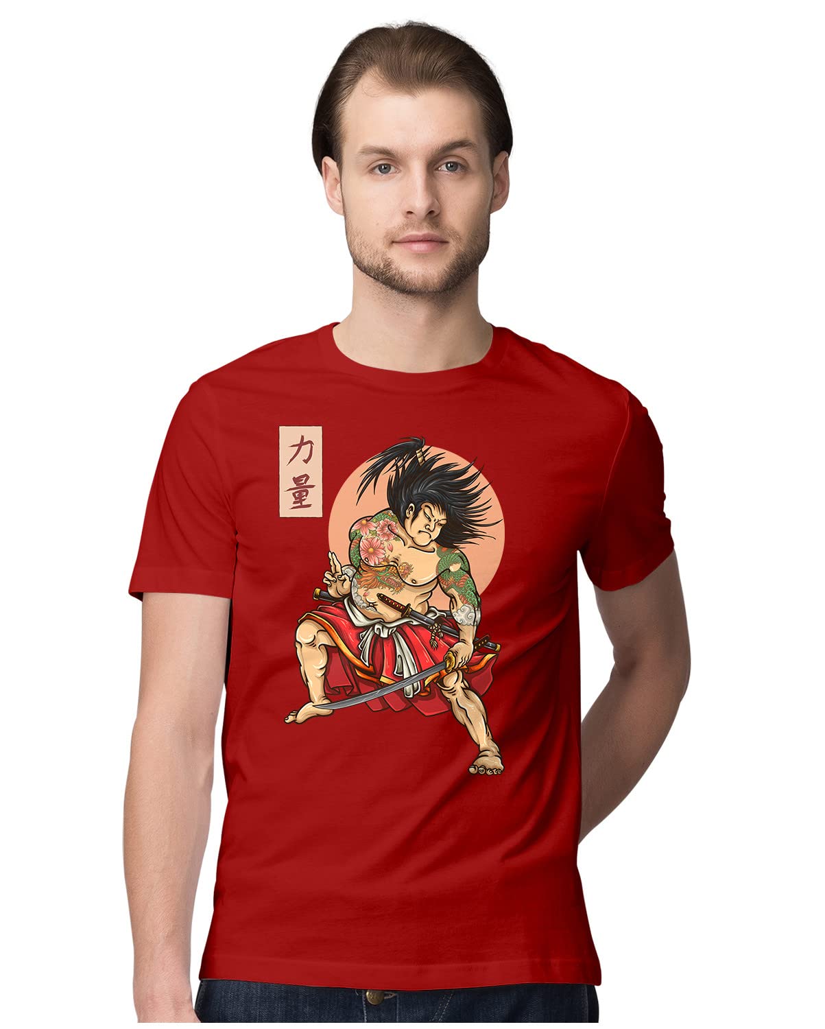 Heybroh Men's Regular Fit T-Shirt Sumo Samurai - Japanese Artwork 100% Cotton T-Shirt