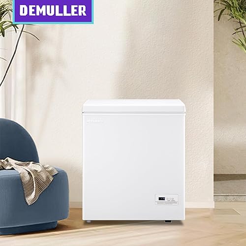 Miniatura 9 de DEMULLER Congelador de pecho, pequeño congelador blanco profundo de 4.0 pies cúbicos, congelador compacto de puerta abierta superior con panel