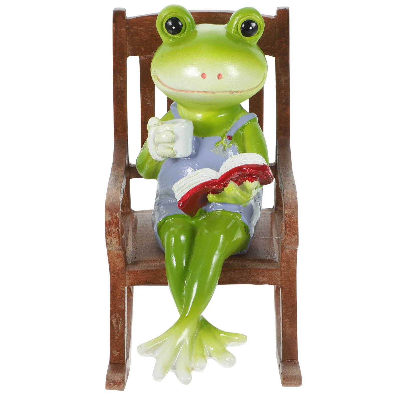 Happyyami 2 Sztuk Żywica Fotel Bujany Dekoracja Krajobrazu Miniaturowa Żaba Rzeźba Żywica Żaba Figurka Żaba Wystrój Ogrodu Żaba W Fotelu Bujanym Nowość Żaba Figurka Bajkowy Ogród Na
