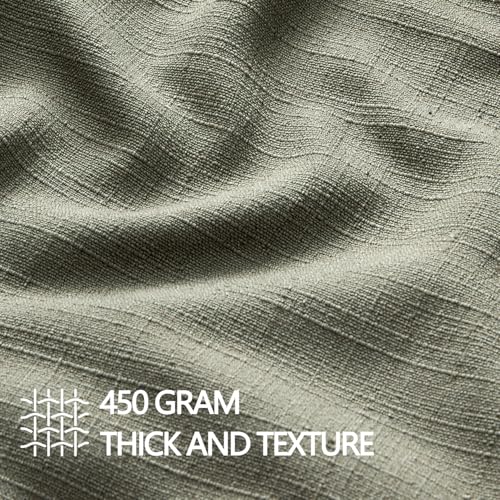 Image of MIULEE Pack of 2 Thick Textured Couch Throw Pillow Covers 20x20, Olive Green Decorative Pillow Covers, Neutral Linen Cushion Cases for Sofa Bed Living Room Modern Farmhouse Home Decor, No Filling