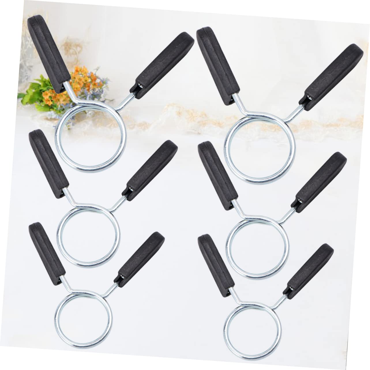 VANZACK Snap Spring Buckle Collars 6 Pack Barbell Spring Clips for Weightlifting Gym Powerlifting