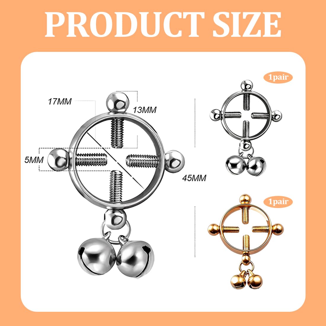 Faux piercing teton, Faux piercing, Faux Piercing Teton en Acier Inoxydable et Noir - Lot de 4 Bijoux Mamelon sans Piercing - Idéal pour Femme