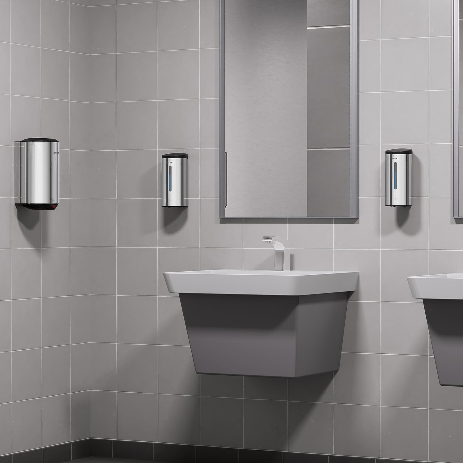 anydry 1205C Seifenspender Automatisch Wandbefestigung 800ml Kommerzieller Automatischer Flüssigseifenspender Wandmontage Polieren