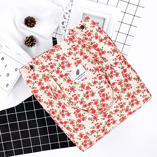 Image of Ayieyill Corduroy Tote Bag for Women Canvas Shoulder Cord Purse with Inner Pocket