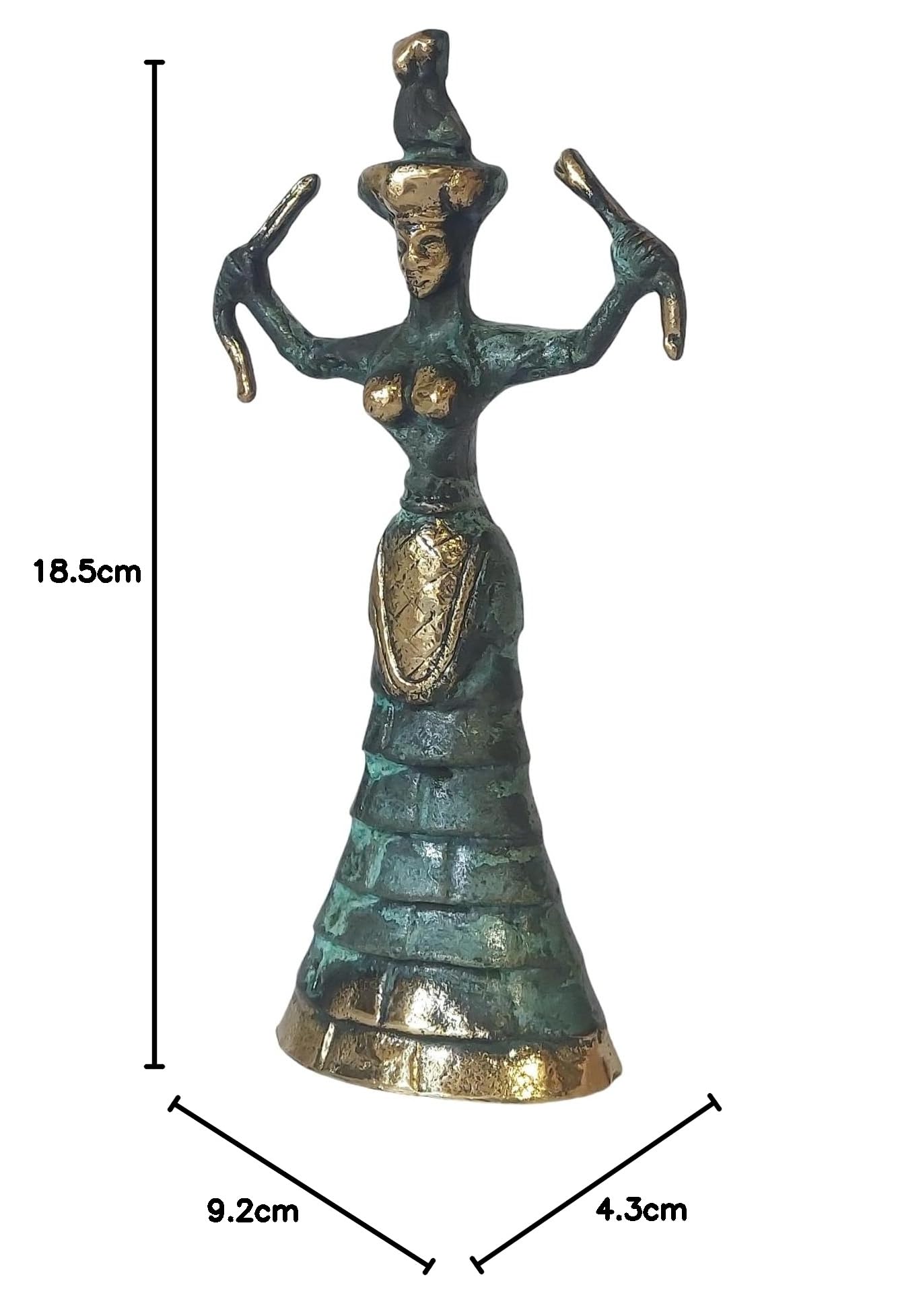 Minojska węża z brązu statuetka mitologia grecka rzeźba 18,5 cm