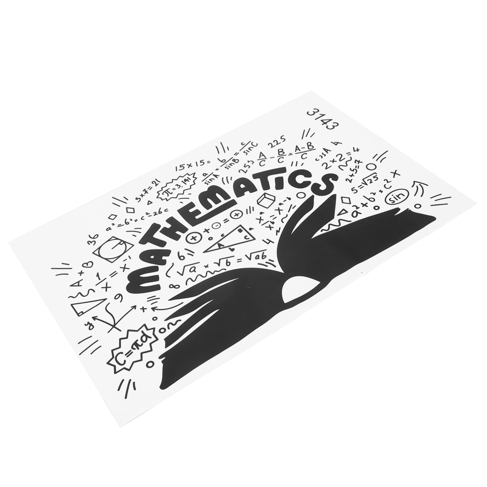Operitacx 4 Fogli Adesivo per pareti equazioni matematiche adesivi da parete adesivi muro adornare adesivo da parete decalcomanie da parete Adesivo numerico Decorazione matematica pvc