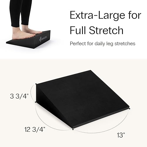 Miniatura 2 de StrongTek XL Foam Yoga Wedge Blocks, Black, Set of 2, 16.5 Incline, 13" × 12.75" × 3.75", for Yoga, Stretching, Squats & Physical Therapy