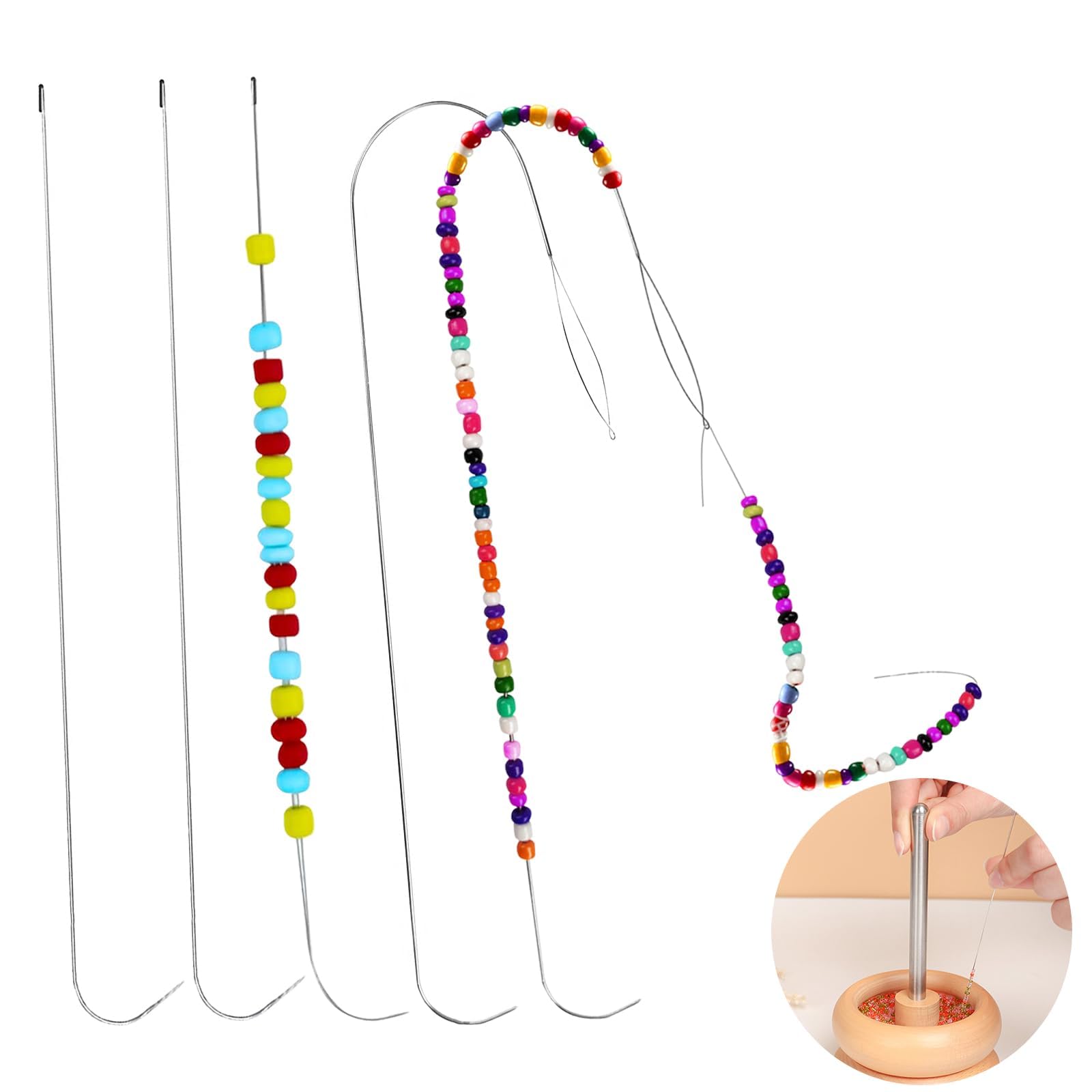 Set 4 Aghi Per Perline Aeaocvo - Aghi Per Creazione Gioielli - Acciaio Inox Per Bracciali - Foto 3