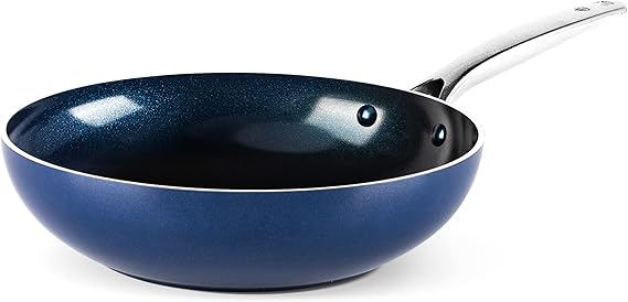 Blue Diamond Cookware Diamantstruktur Keramik Antihaft, 28 cm Wokpfanne ...