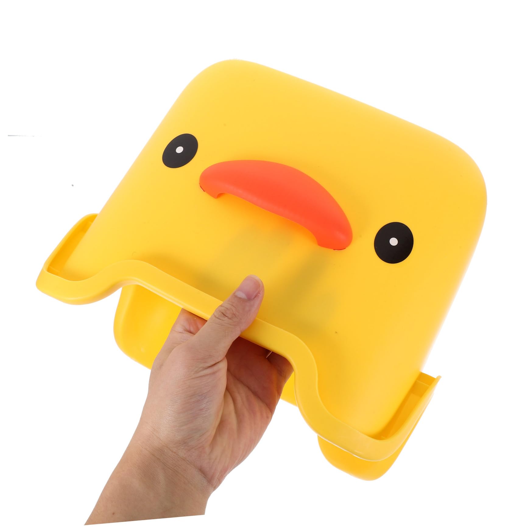 Sosoport Sgabello Per Bambini Portatile in Plastica Resistente, Sgabello Basso Quadrato Multifunzionale Per Bagno, Cucina e Camera Da Letto, Seduta Comoda e Organizer Design Papera