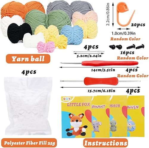 Miniatura 2 de Kit de ganchillo para principiantes, kit de ramo de ganchillo de girasol, kit de inicio de ganchillo para principiantes completos, kit de tejido de