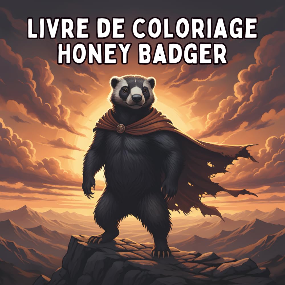 Livre de coloriage Honey Badger: 52 pages d'illustrations audacieuses et amusantes pour évacuer le stress et stimuler la créativité