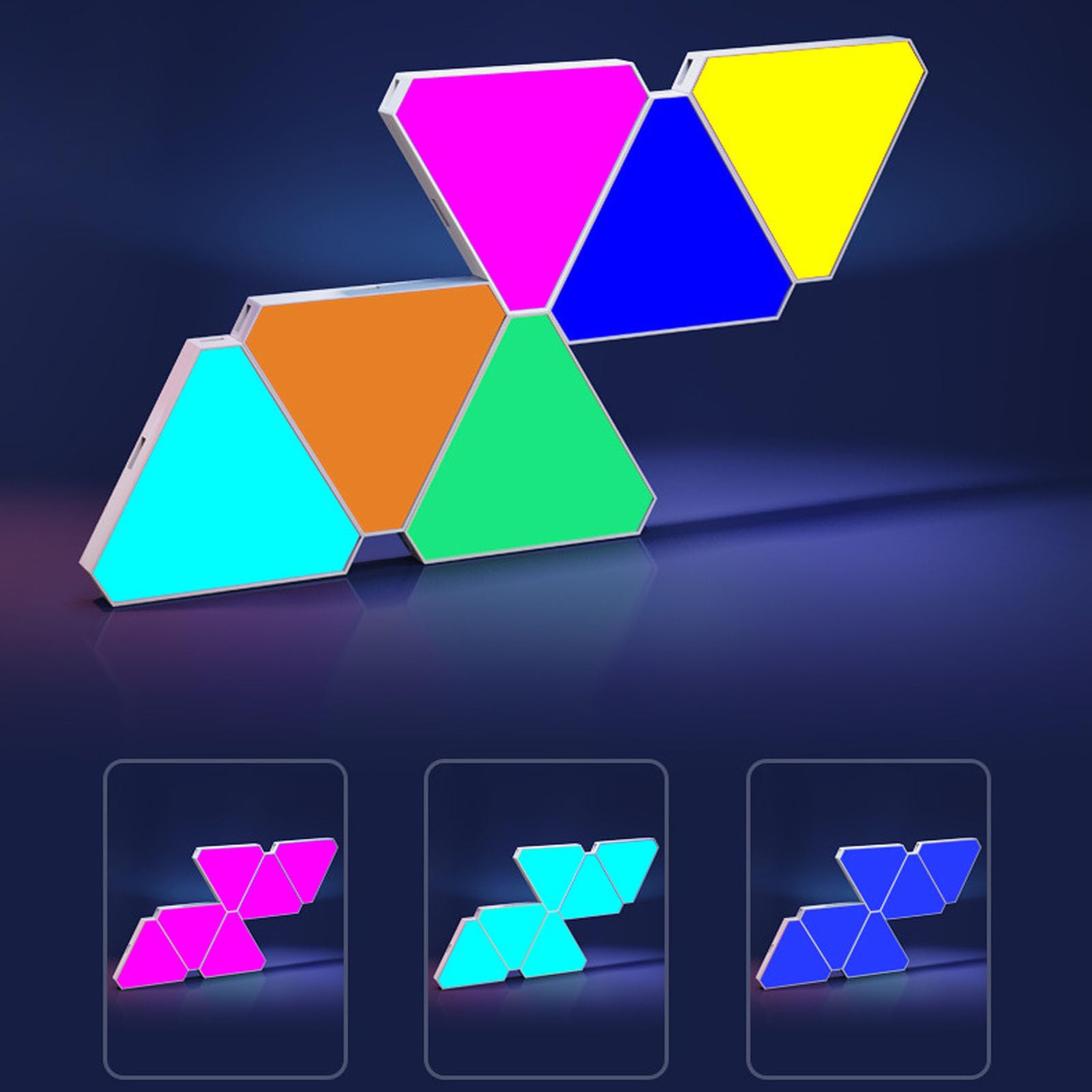 Fafeicy 12 -pakowy Trójkąt LED Ściany Panele RGB Blue Tooth RGB z synchronizacją muzyczną i kontrolą Aplikacji do Wystroju Pokoju do Gier