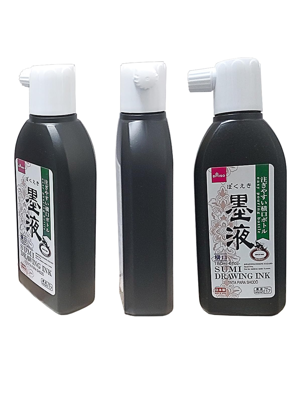 2 pcs/bottles Arabic Calligraphy Bottled Ink (180ml) For Drawing and art work with brush & Bamboo Qalam