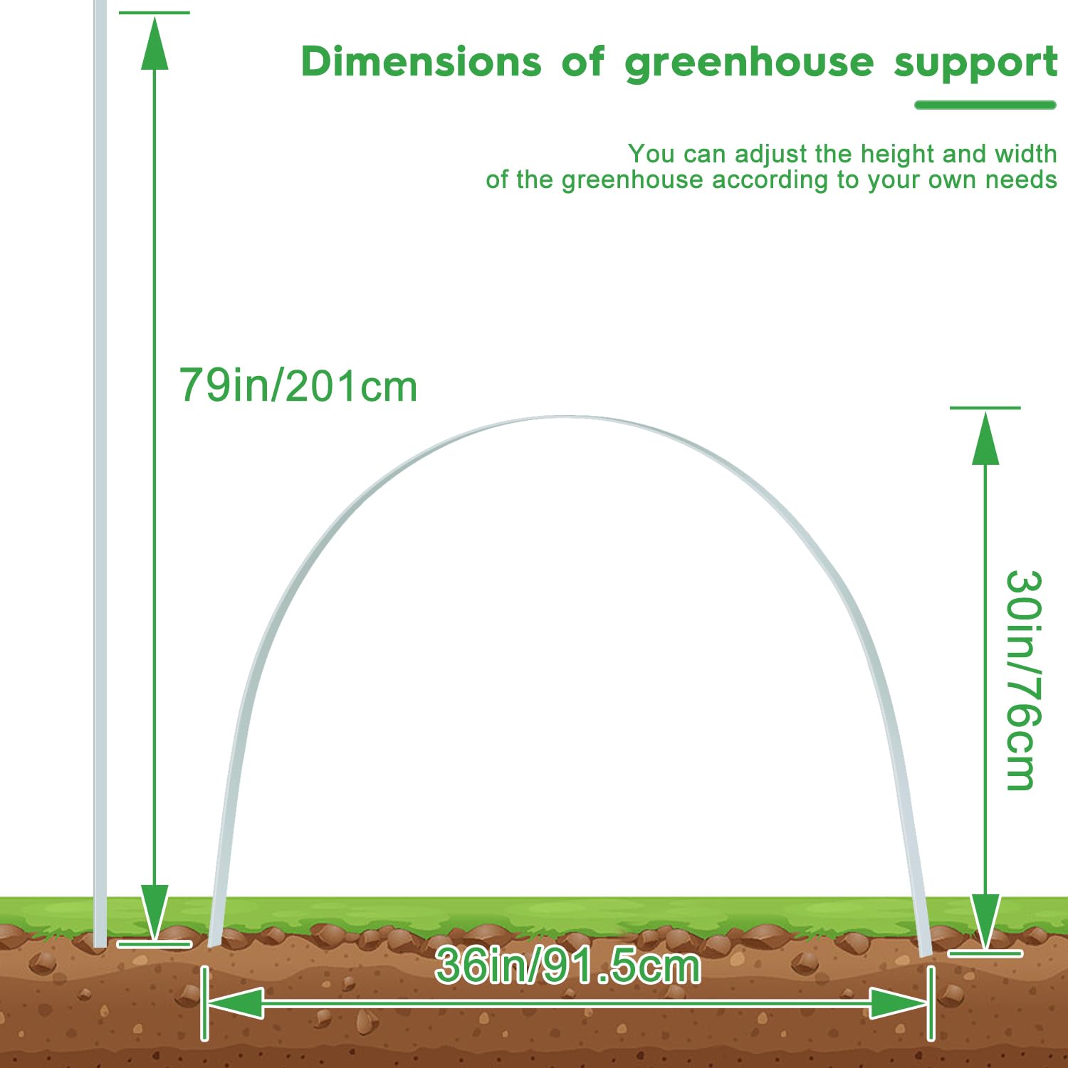 Garden Hoops Garden Hoops for Raised Beds 6.5FT Hoop House Greenhouse