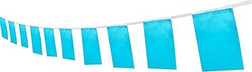 Kind Girl Bandera azul, 50 pies/38 unidades, banderas de banderín azul sólido, decoración de color, decoración al aire libre, banderas de interiores