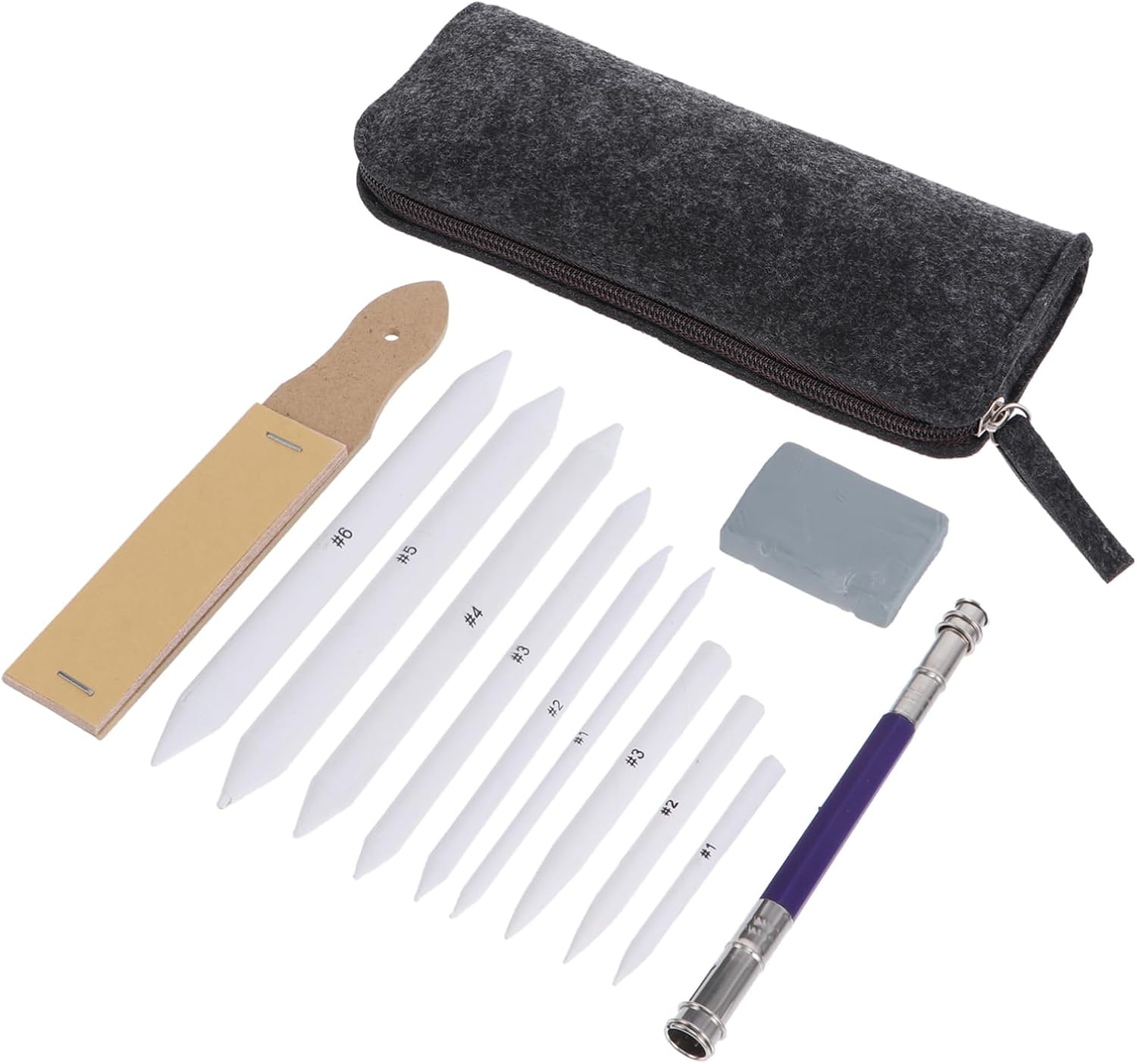 Anneome 19pcs Blending Stumps and Smudge Pen Drawing Kit Paper and Art Tools for Sketching Blending Colors and Creating Effects Artists and Students