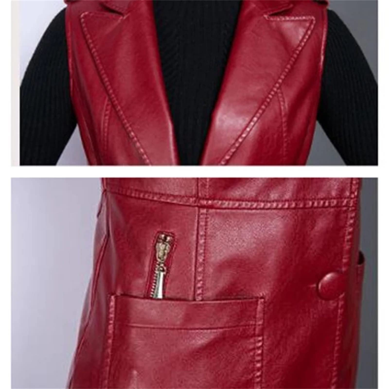 Amazon.co.jp: レディース レザーベスト レザー ベスト 無地