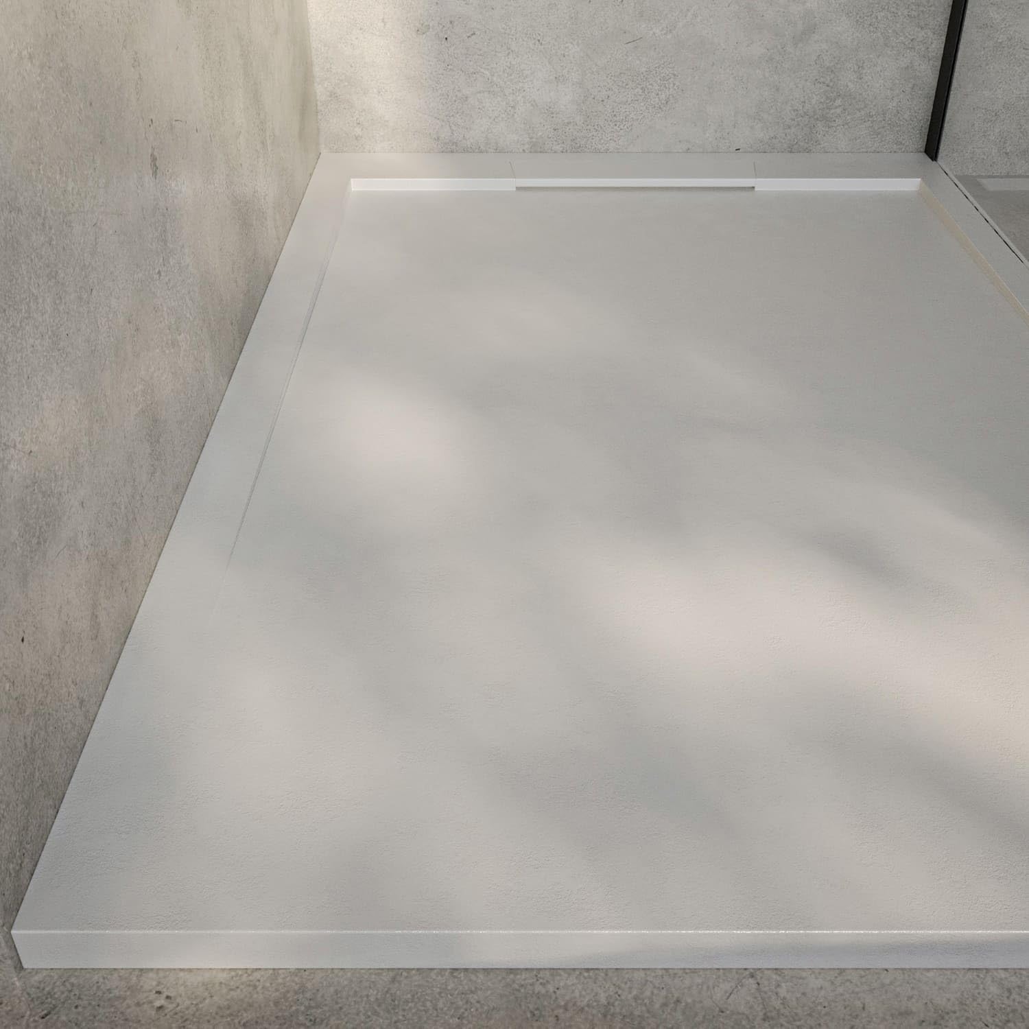 SOULHOME Brodzik prysznicowy– Żywica– Gel Coat– Gładka/Kamienna tekstura – Antypoślizgowy – złamana biel- 140X70- Niski 3cm– Elegancki SAME