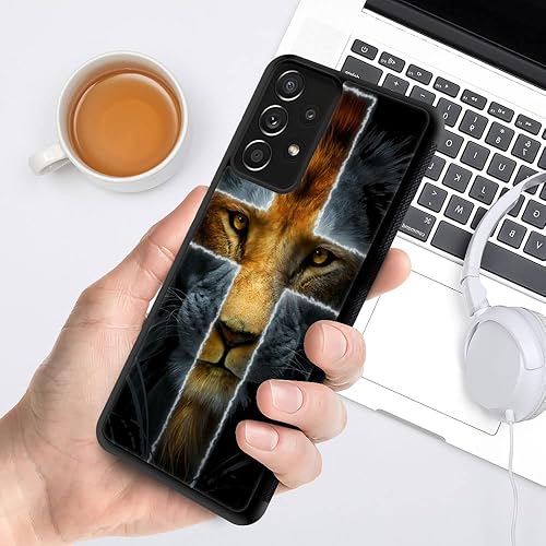 Miniatura 6 de TnXee Funda compatible con Samsung Galaxy A53 5G, Cross Lion Galaxy A53 5G funda protectora para niños, a prueba de golpes, antideslizante, suave,