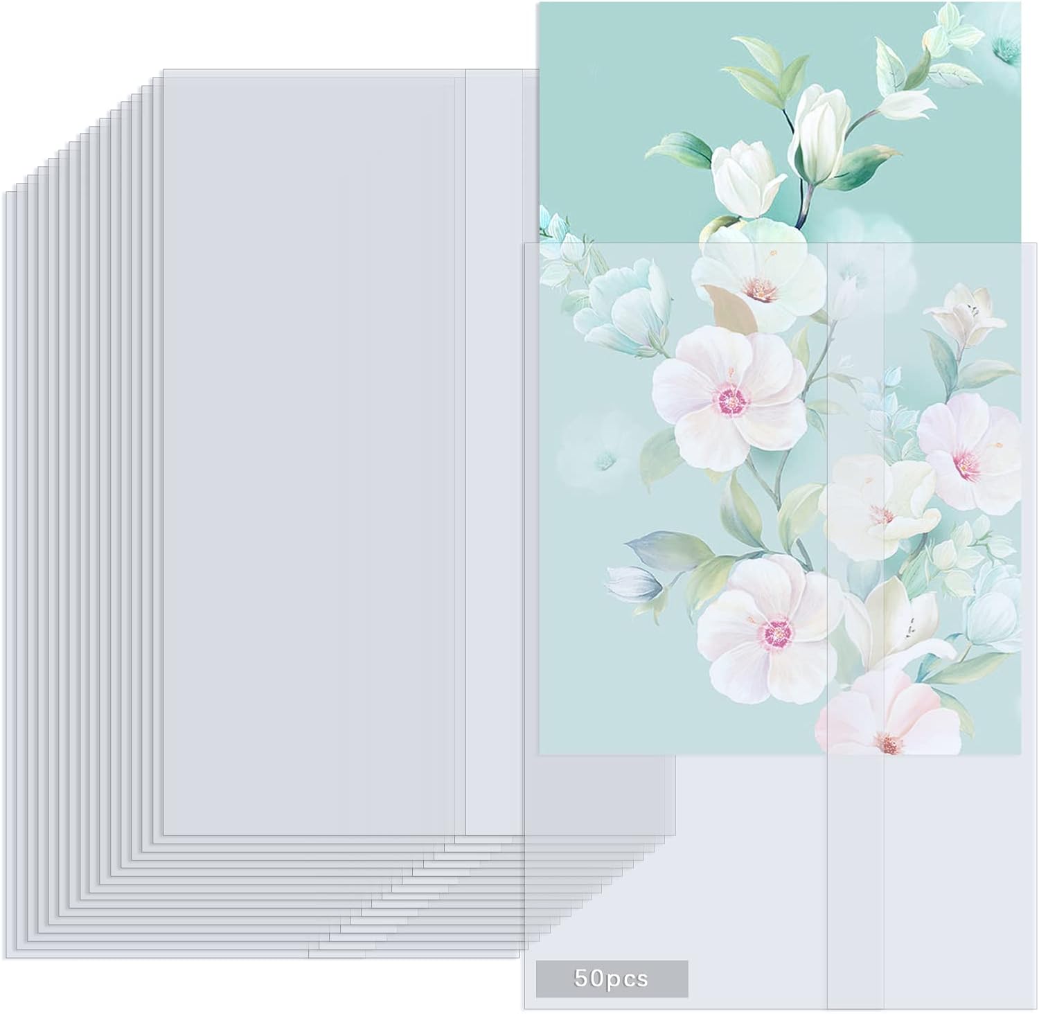 HIMOMO 50 Pack Vellum Jackets for Wedding, Vellum Paper